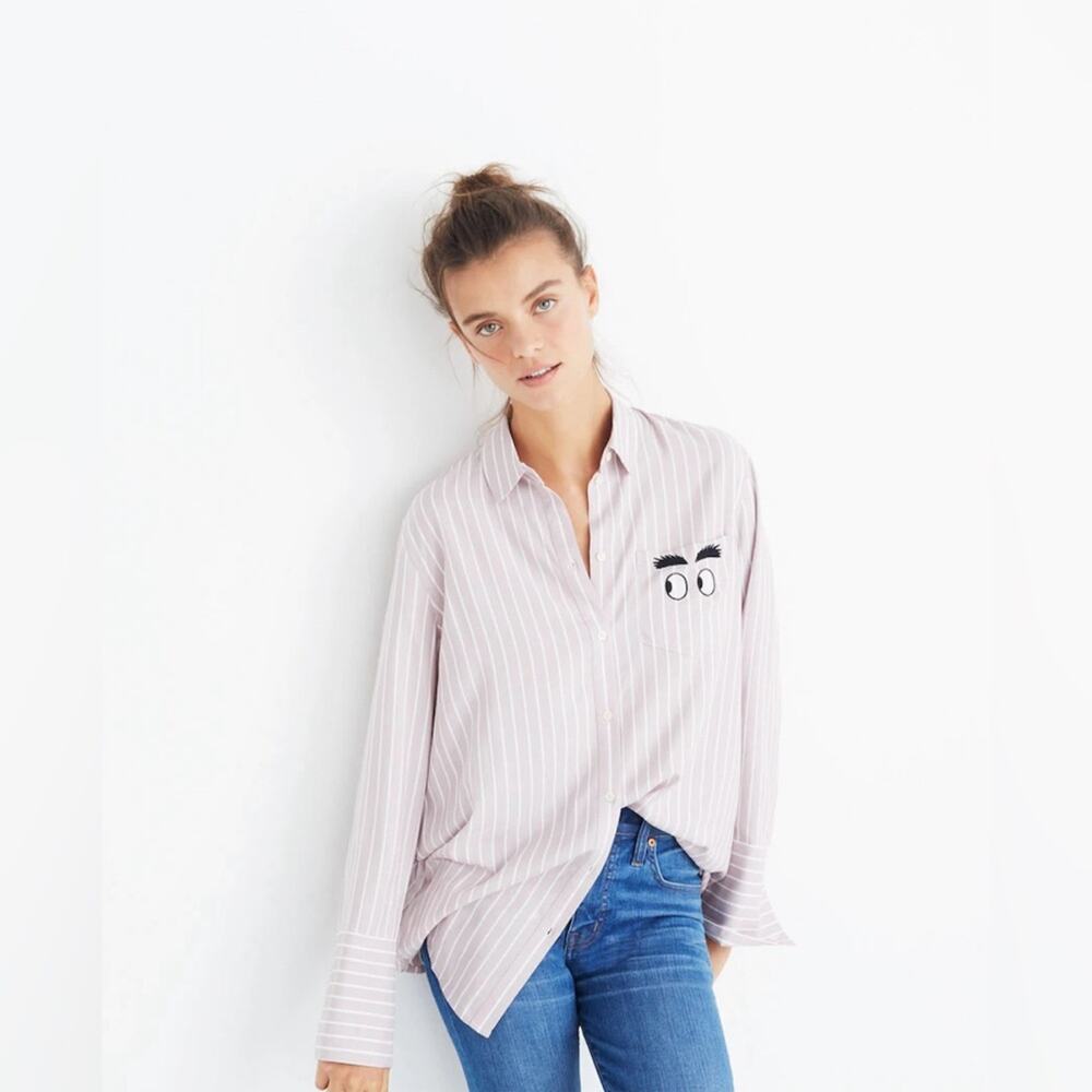 Madewell Embroidered Bristol Button-Down Shirt Women’s size small
